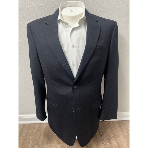 Jos A. Bank Cashmere Wool Blazer Mens 40R Black Sport Coat Suit Jacket - Picture 1 of 16